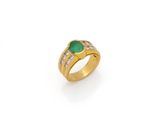 an emerald and diamond ring