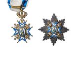 deux médailles et une étoile sur fond blanc