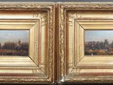 pair of 19th century oil paintings of a view of the city of london