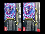two packs of pokemon cards on a black background