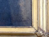 a picture of a painting of a cat in a gold frame