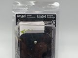 an image of a package of black angel buttons on a white background