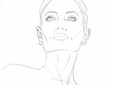 dessin au crayon représentant le visage d'une femme de profil, les yeux fermés