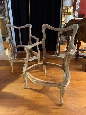 pair of antique chairs in the style of louis xv