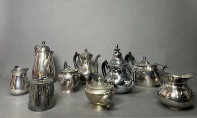 a lot of silver items that are on a table