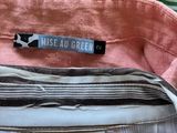 a close up of a shirt with a label on it