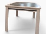 3d model of a table with a glass top on a white background