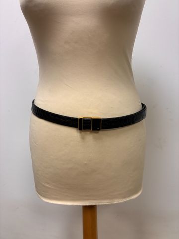 DUPONT Paris – Ceinture cuir crocodile. Bon état