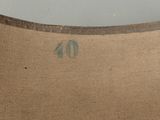 a close up of a lamp shade with a number 40 on it