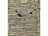 a black and white drawing on a piece of paper with writing on it