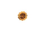 an image of a gold flower broochle with brown crystals