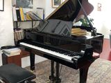 a grand piano in the living room of a home