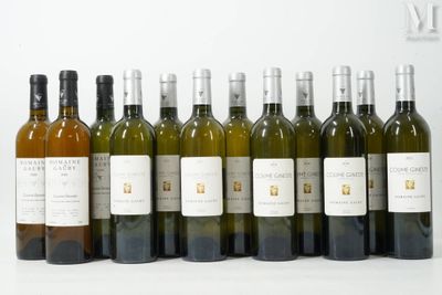 plusieurs bouteilles de vin sont alignées sur une surface blanche