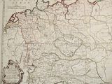an old map of the country of england with a red line on it