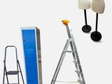 many different types of mannequins and ladders