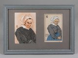 deux photos encadrées représentant des femmes portant un foulard