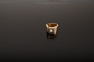 Bague Chevalière Années 30/40 Or 750/1000 et Platine - Élégance Vintage