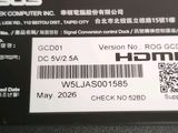 a label on the back of a laptop computer