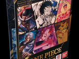 Boîte du jeu de cartes de l'anime One Piece sur fond noir
