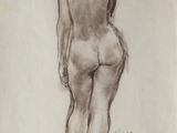une image représentant le dessin d'une femme nue debout devant un fond blanc