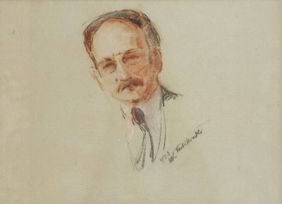 TERLIKOWSKI Wladimir de, 1873-1951, Tête d'homme aux lunette…