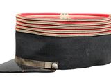 a black hat with a red band on it