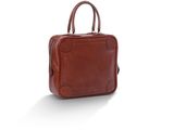 une image représentant une valise en cuir marron sur fond blanc