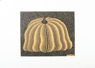 an image of a painting of a pumpkin on a black background