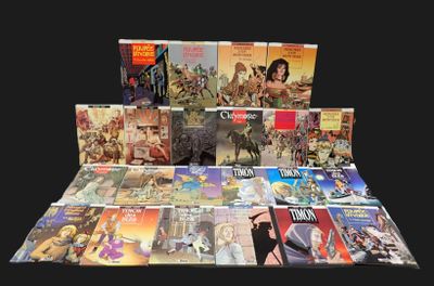 un grand nombre de bandes dessinées sur la table