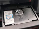 a close up picture of a printer with a label on it