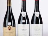 trois bouteilles de vin sont alignées sur une surface blanche