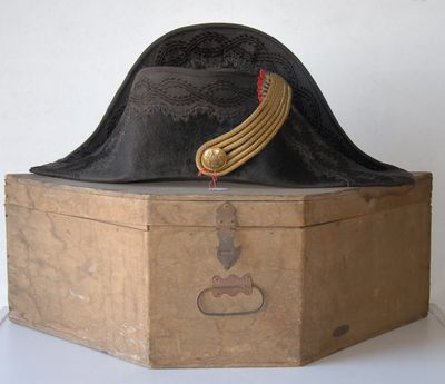 a hat that is sitting on top of a box
