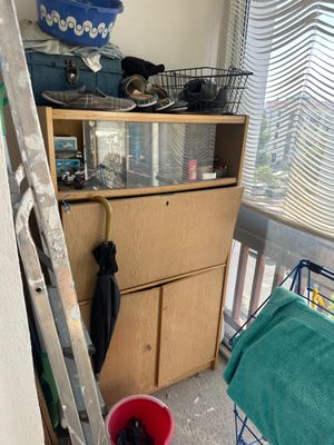an image of a room with a ladder and a window