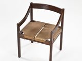 an image of a wooden chair with a leather seat