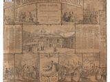 an old newspaper with a bunch of pictures of people on it