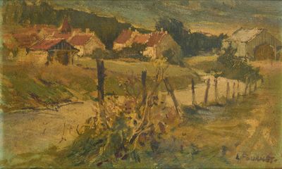 une image représentant un tableau représentant une scène de vie à la ferme avec une clôture