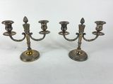 pair of antique brass candelabs