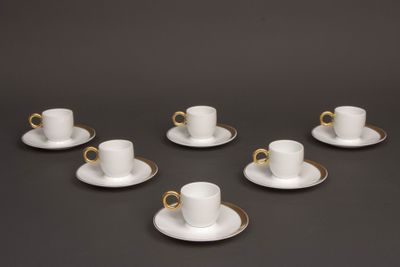 BERNARDAUD Coffret de six tasses à café et soucoupes en porc… - Photo 1