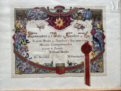 a picture of a certificate with a wax seal on it