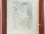 une image d'un tableau représentant une femme tenant un enfant dans ses bras