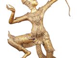 an image of a statue of a man holding a bow