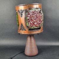 ACCOLAY. Lampe à poser à pied en céramique émaillée brun, ab… (photo 2)