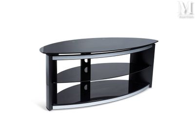 une photo d'un meuble TV avec un plateau en verre