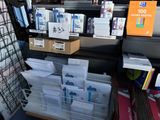a lot of boxes that are sitting on a shelf
