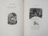 an open book with a picture of a castle in the background