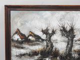 a picture of a painting of a snowy landscape