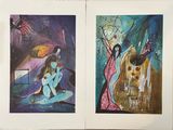 two pictures of a woman and a man in a book