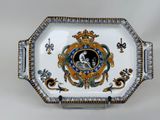 a decorative tray with a picture of a woman on it
