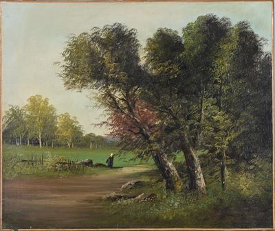 une image représentant un tableau d'une route de campagne à la campagne