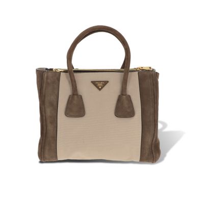 Sac fourre-tout en cuir « colorblock » de Prada